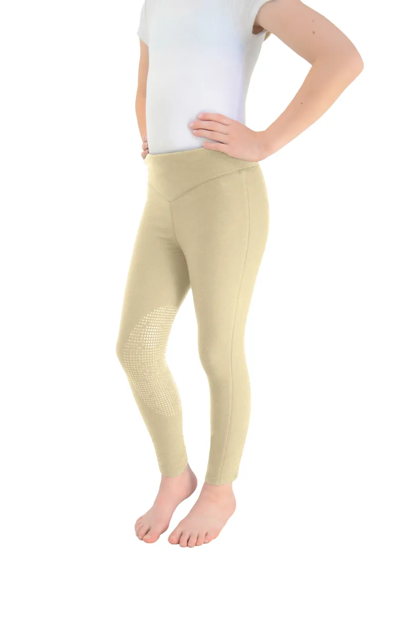 Hy Equestrian Blizzard Children's Softshell Riding Tights - Beige